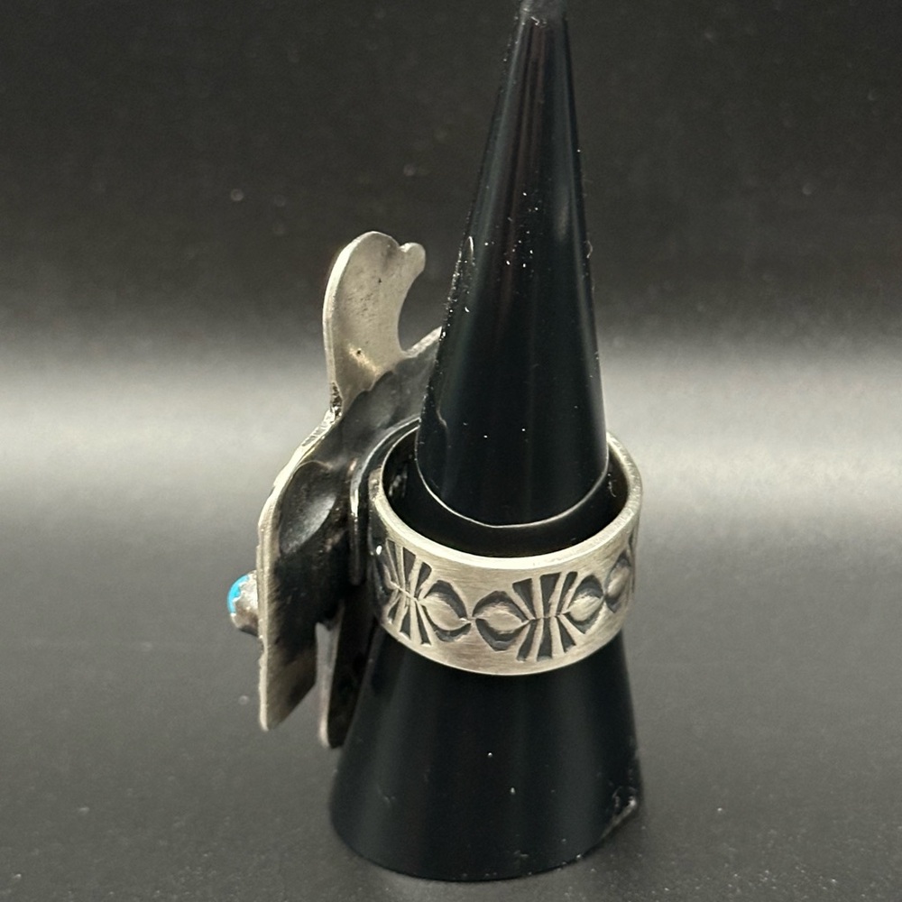 Sterling silver Thunderbird ring Navajo Richard Yazza Native American jewelry - Picture 5 of 9
